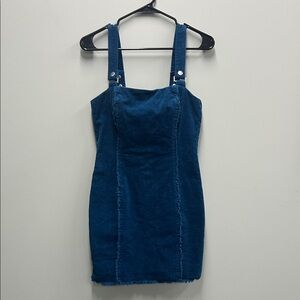 Blue Corduroy Women's Dress EUC